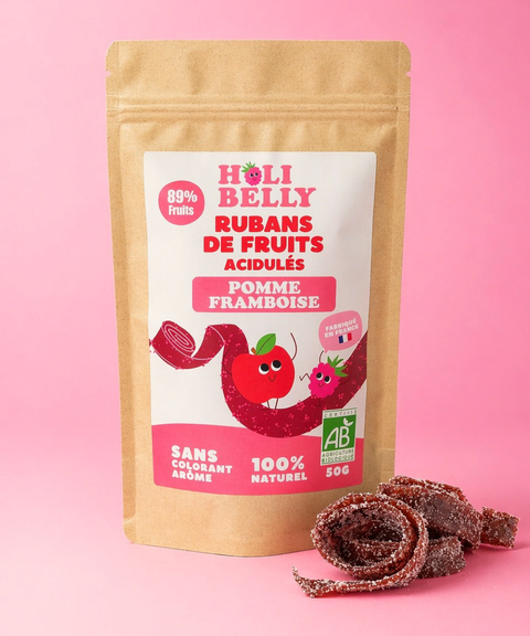 Rubans pomme framboise acidulés